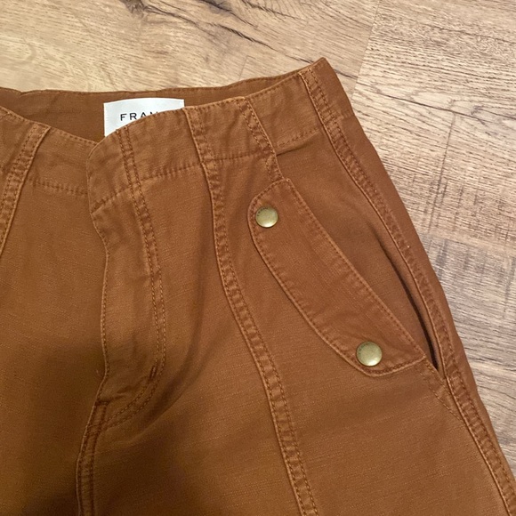 FRAME Utility Barrel Cotton Canvas Wide Leg Pants 23 - Picture 5 of 6